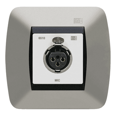 Módulo de Pared XLR / 60 mm / Alimentación Phantom 0-48 VDC / Balanceado/No Balanceado / Chasis Zincado / Blanco 6510.10 EGI AUDIO SOLUTIONS