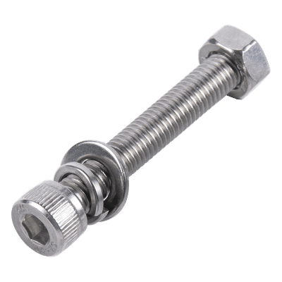 Tornillo Allen Milimétrico de Acero Inoxidable M8-1.25 x 30/ Incluye Tuerca, Arandela Plana y Arandela Presión / Para Montajes de Módulos Solares / Bolsa con 6 piezas. KDMT-BOLT-830 DMT