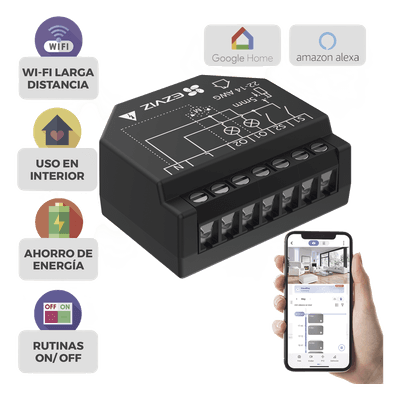 Relevador Wi-Fi Inteligente / 2 Salidas para Apagadores / Control de Iluminación / Registro de Consumo / 100-240 VCA CST36 EZVIZ