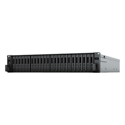 Servidor de Almacenamiento Todo Flash / 24 Bahías SSD SATA 2.5" / Intel Xeon D-1541 8 Núcleos / 16 GB ECC DDR4 Ampliable a 128 GB / 356,500 IOPS Lectura / 129,400 IOPS Escritura / 4x 1GbE + 2x 10GbE FS3410 SYNOLOGY