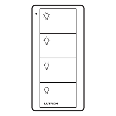 Control Pico / 4 botones / inalámbrico / biscuit / batería / 431-437 MHz / integración con hub Lutron