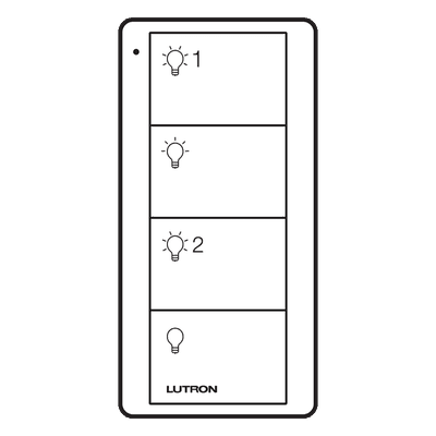 Control remoto Pico / 4 botones / 2 grupos / Clear Connect RF / CR2032 10 años / Multi-sistema Lutron PJ24BTBIL21 LUTRON ELECTRONICS