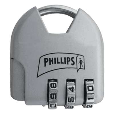 Candado de Combinación / Cuerpo Metálico / Combinación Ajustable sin Herramientas / Uso Interior / Acabado Natural MX2326 PHILLIPS-ASSA ABLOY