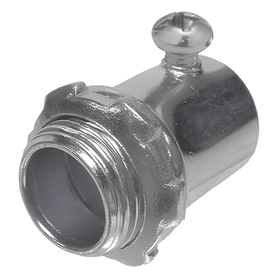 Conector para Pared Delgada / Tornillo de Fijación / Acero de Alta Resistencia / 1 in (25 mm) / 1.68 in (42.67 mm) x 1.68 in (42.67 mm) HUB-2004 RACO
