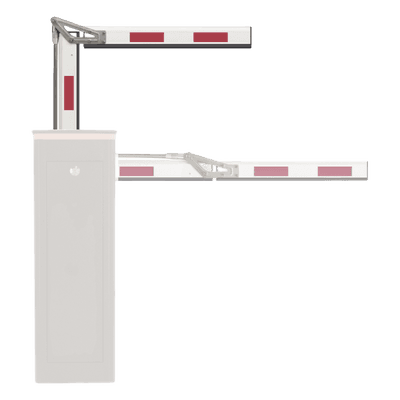 Brazo Articulado para Barrera / 3 m (9.8 ft) / Aluminio Blanco / Reflectivo / Articulación 90° / Control de Acceso Vehicular