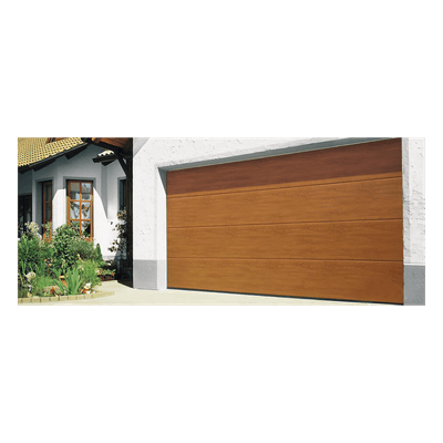 Puerta de Garage / 8x9 pies (2.4x2.7 m) / Aislada / Imitación Madera Golden Oak / Estilo Americano / Línea Central
