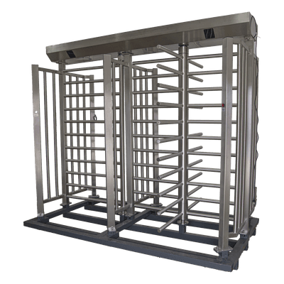 Torniquete de Cuerpo Completo Doble / Acero Inoxidable 304 / 4 Ejes / 90° Rotación / 2.31 x 1.46 x 2.2 m / 7.6 x 4.8 x 7.2 ft XTD-100 ACCESSPRO