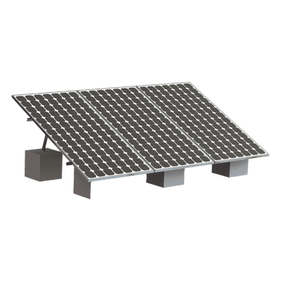 Estructura de Montaje Solar / 3 Módulos Fotovoltaicos / Riel Tipo 8 de 4050 mm / Aluminio Anodizado / Resistencia al Viento 136 km/h / Ángulo 20° a 45° VEKTOR8R3M EPCOM POWERLINE