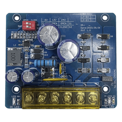 Fuente Tipo Tarjeta / Salida Seleccionable 6/12/24 Vcc / 1.5 A Continuo / Entrada 16-24 Vca / Protección Térmica y Cortocircuito PL-B2 EPCOM POWERLINE