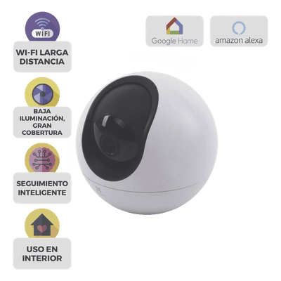Cámara PT IP / 3K 5 Megapixel / Wi-Fi Dual Band / Detección IA Humanos y Mascotas / Audio Bidireccional / IR 10 m (32.8 ft) / Uso Interior CS-H6 EZVIZ