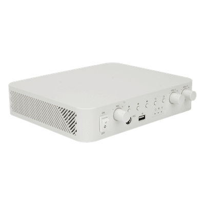 Amplificador de Audio / 2 Canales / 30 W por Canal / Bluetooth / USB / RCA / Micrófono / Cobertura 30 m (98.4 ft) DS-QAE0A60G1-VB HIKVISION