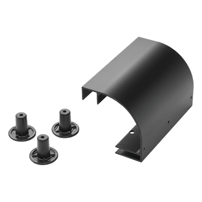 Kit de Bajada de Cable / Escalerilla 12" (305 mm) / Aluminio Recubierto en Polvo / RAL 9005 Negro / Grosor 2.5 mm / Radio de Curvatura Integrado