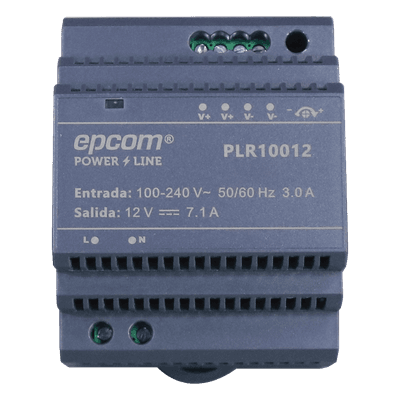 Fuente de alimentación / 12 Vcc / 7.1 A / 85.2 W / Entrada universal 100-240 Vca / -30°C a 70°C / 3.71 x 2.76 x 2.30 pulgadas PLR-100-12 EPCOM POWERLINE