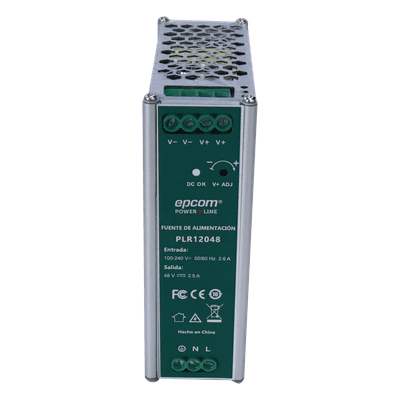 Fuente Industrial DIN Rail / 48 VCC / 2.5 A / 120 W / Entrada 100-240 VCA / -20°C a 70°C / 4.72 x 1.68 x 5.08 in PLR-120-48 EPCOM POWERLINE