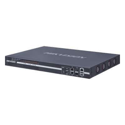 Decodificador de Vídeo IP / 4 Salidas HDMI 4K / Decodificación 64 Canales / Videowall 25 Cámaras por Pantalla / Interfaz de Red 10/100/1000 Mbps y Fibra Óptica