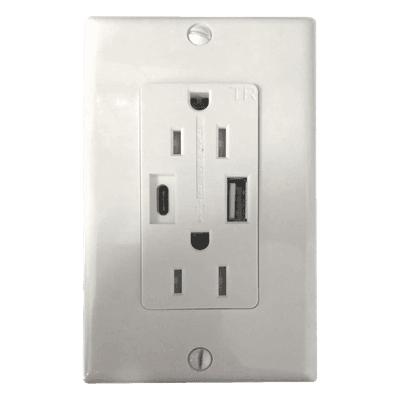 Contacto Dúplex / 15 A / 100-240 V / USB-A y USB-C / 5 V 4 A / Placa Incluida CONTACTHO THORSMAN
