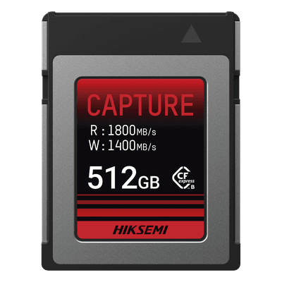 Memoria CFexpress Tipo B / 512 GB / 1800 MB/s Lectura / 1700 MB/s Escritura / PCIe Gen 3×2 / 8K RAW HS-CFE-E300/512G HIKSEMI by HIKVISION