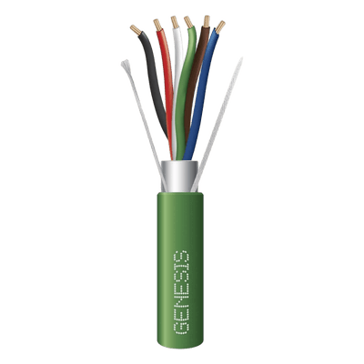 Bobina de Cable / 305 m (1000 ft) / 6 Conductores / 22 AWG / Blindado / Plenum / Verde 3206-2105/1000 GENESIS