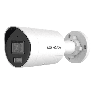 [Dual Light + ColorVu] Bala IP 8 Megapixel (4K) / Lente 2.8 mm / 40 mts IR + 40 mts Luz Blanca / Exterior IP67 / Luz Intermitente y Alerta de Audio / Micrófono Integrado / ACUSENSE / Metal / ACUSEARCH DS-2CD2087G2H-LIU/SL HIKVISION
