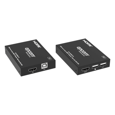 Extensor HDMI con KVM / 1080p@60Hz / H.265 / 150 m (492.1 ft) sobre Cat5e/6 / HDCP 1.4 / USB KVM / IR 20 Hz-60 kHz / Compatible Switch 1G EPC-E5200K EPCOM PROAUDIO