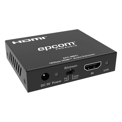 Desincrustador de audio HDMI / 18 Gbps / 4K@60Hz / 8K@60Hz / 32 canales / Dolby Atmos / 0.39 x 0.26 x 0.08 ft EPC-MB01 EPCOM PROAUDIO