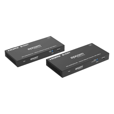 Extensor HDMI con KVM / 4K@60Hz 4:4:4 / 150m (492 pies) en 1080p / 120m (394 pies) en 4K / HDBaseT / USB 2.0 / IR Bidireccional / POC / EDID EPC-EHB150U2 EPCOM PROAUDIO