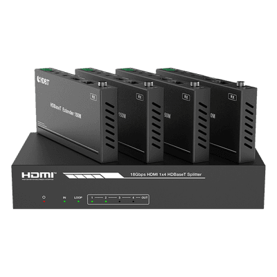 Splitter HDMI HDBaseT / 1x4 Distribución / 4K@60Hz 4:4:4 / Alcance 120 m (393.7 ft) en 4K / 150 m (492.1 ft) en 1080p / PoC / Audio Extraíble / EDID Avanzado / IR y RS232 EPP-SPB14H150 EPCOM PROAUDIO