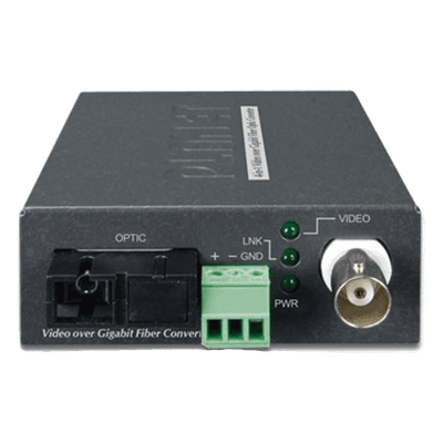 Kit Convertidor de Medios Video sobre Fibra / WDM-SC Monomodo / 20 km / AHD-TVI-CVI-CVBS / RS485 / 65,616 ft VF-106G-KIT PLANET