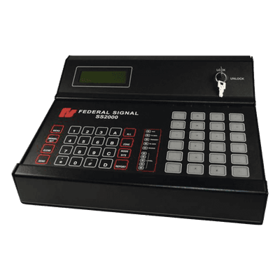 Punto de Activación de Hardware Local / 24 Teclas de Acceso Rápido / Modbus TCP / Ethernet LAN / Cifrado SSL-AES / 3 Salidas de Relé / Radio EAS-DTMF-AFSK SS2000+ FEDERAL SIGNAL INDUSTRIAL