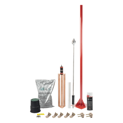 Kit Pararrayo / Punta de Aluminio / Protección 160 m (524.9 ft) / SPTE / Norma NMX-J-549-ANCE-2005
