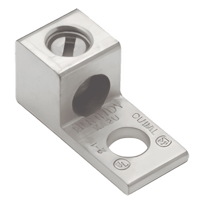 Terminal Universal / 1 Orificio / Calibre 14-2 AWG / Perno 1/4" / Aluminio Estañado / 0.56 in Altura HUB-KA2U HUBBELL BURNDY
