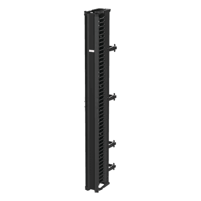 Organizador Vertical de Cables / Doble Cara Frontal y Posterior / 45U / 6 in Ancho / 0.5 ft Ancho / Rack Abierto 2 y 4 Postes / Negro DV6D7 HOFFMAN