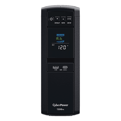 UPS de Torre / 1500 VA / 900 W / Onda Senoidal Pura / Línea Interactiva / 10 Tomas NEMA 5-15R / AVR / Supresión 1030 J CP1500PFCLCDA CYBERPOWER