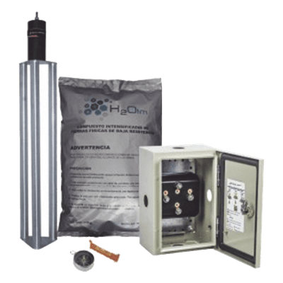 Electrodo de puesta a tierra / 70 A / Acero inoxidable / Filtro LCR / Compuesto H2Ohm / 3 bornes 1/2" TG-70-AB-AI TOTAL GROUND