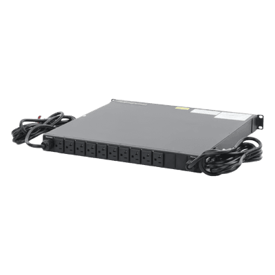 PDU de Transferencia Automática / 10 Salidas 5-15R / 15 Amp / 120 Vca / 1UR Horizontal 19 in / Monitoreable IP / ATS Redundante