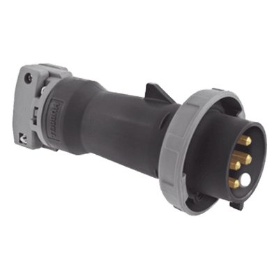 Enchufe Macho Pin and Sleeve / 60 A / 600 VCA / Trifásico 3 Polos 4 Hilos / IP67 / -40 °C a 75 °C