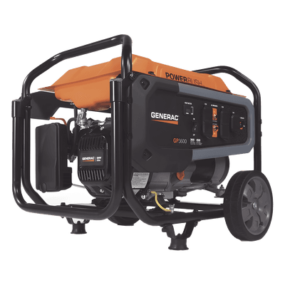 Generador Portátil a Gasolina / 3.6 kW Nominal / 4.5 kW Arranque / 120Vca / Tanque 14 L / Hasta 10.5 h Operación GP3600 GENERAC