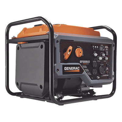 Generador Inversor Portátil a Gasolina / 3 kW / 120Vca / Arranque Manual / Ultrasilencioso / 50% Más Capacidad de Arranque / Pantalla LCD / Puertos USB GP3500IO GENERAC