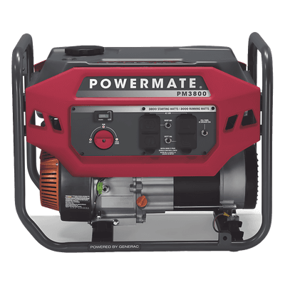 Generador Inversor Portátil / 3 kW Nominal / 3.8 kW Arranque / 120 V / 60 Hz / Tanque 18.9 L / 21 h Autonomía al 25% / Arranque en Frío / 43.5 kg PM3800 POWERMATE
