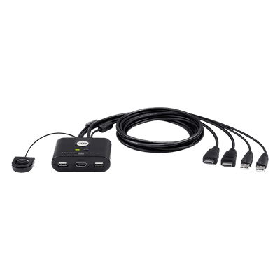 Switch KVM / 2 Puertos / HDMI FHD / USB / Cable 1.2 m (3.9 ft) / 1920x1080 @ 60Hz / HDCP 1.4