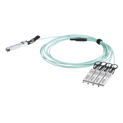 Cable AOC QSFP+ / 40 Gbps a 4x 10 Gbps / Fibra Óptica Activa / 2 m (6.6 ft) / Alta Densidad / Multi-Marca