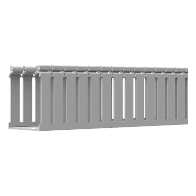 Canaleta Ranurada con Tapa / Tipo F / 108 mm Ancho / 79.2 mm Alto / 6.6 ft (2 m) Largo / Gris Claro FC4X3LG2 PANDUIT