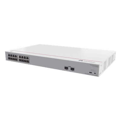 Switch Gigabit No Administrable PoE / 16 Puertos 10/100/1000 Mbps PoE+ / 2 Puertos SFP Uplink / 124W / 36 Gbps S110-16LP2SR HUAWEI