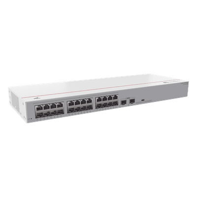 Switch No Administrable / 24 Puertos Gigabit / 2 Puertos SFP Uplink / 52 Gbps / 1U Rack S110-24T2SR HUAWEI