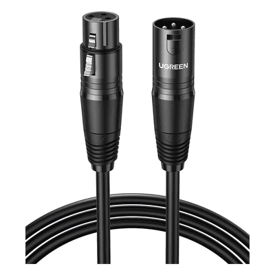 Cable XLR Balanceado / 3 Pines / 15 m (49.2 ft) / Triple Blindaje / Conectores Niquelados / Diámetro 6 mm 20716 UGREEN