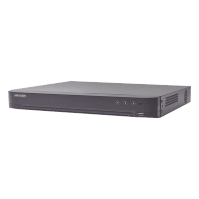 DVR Pentahíbrido / 16 Canales Combinados / 8 TurboHD + 8 IP / 4K UHD / AcuSense / Reconocimiento Facial / Audio por Coaxitron / H.265+ IDS-7208HUHI-M1/A/X HIKVISION