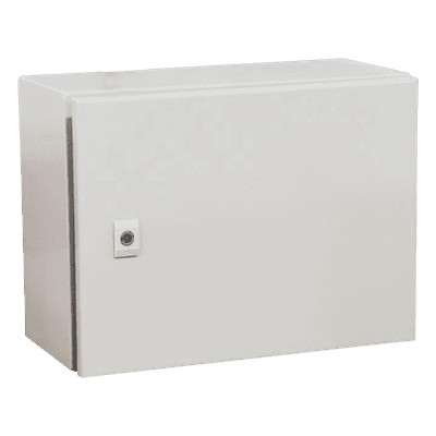 Gabinete de Acero IP66 / IK10 / 500 x 300 x 300 mm / Carga 45 kg / Placa Trasera Metálica / Cerradura con Llave