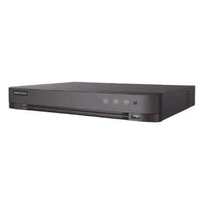 DVR Pentahíbrido / 12 Canales / 8 TURBOHD + 4 IP / 5 Megapixel Lite / Audio Bidireccional Coaxitron / Reconocimiento Facial / ACUSENSE / 1 Bahía HDD 10 TB / Salida HDMI+VGA Full HD IDS-7208HQHI-M1/XT HIKVISION