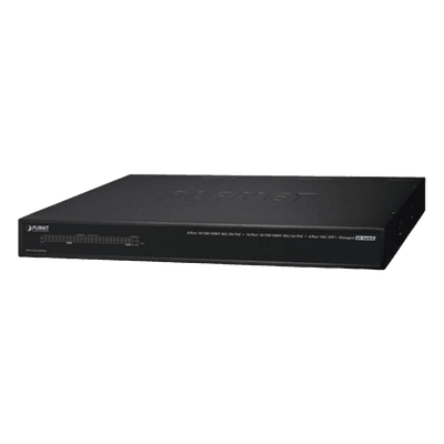 Switch AV Profesional / 24 Puertos PoE Gigabit / 8 PoE++ 95W / 16 PoE+ 32W / 4 SFP 10G / 480W / Sin Ventilador AVS-4210-24HP4X PLANET