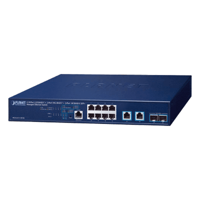 Switch Administrable Capa 3 / 8 Puertos 2.5G BASE-T / 2 Puertos 10G BASE-T / 2 Puertos SFP+ 10G MGS-6311-10T2X PLANET